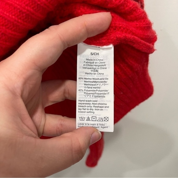 Madewell Calloway Boatneck Pullover Sweater Buttons Red Wool Blend Small - Picture 7 of 10